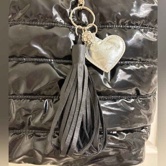 Bath & Body Works shiny black puffer tote - EUC - Picture 3 of 7